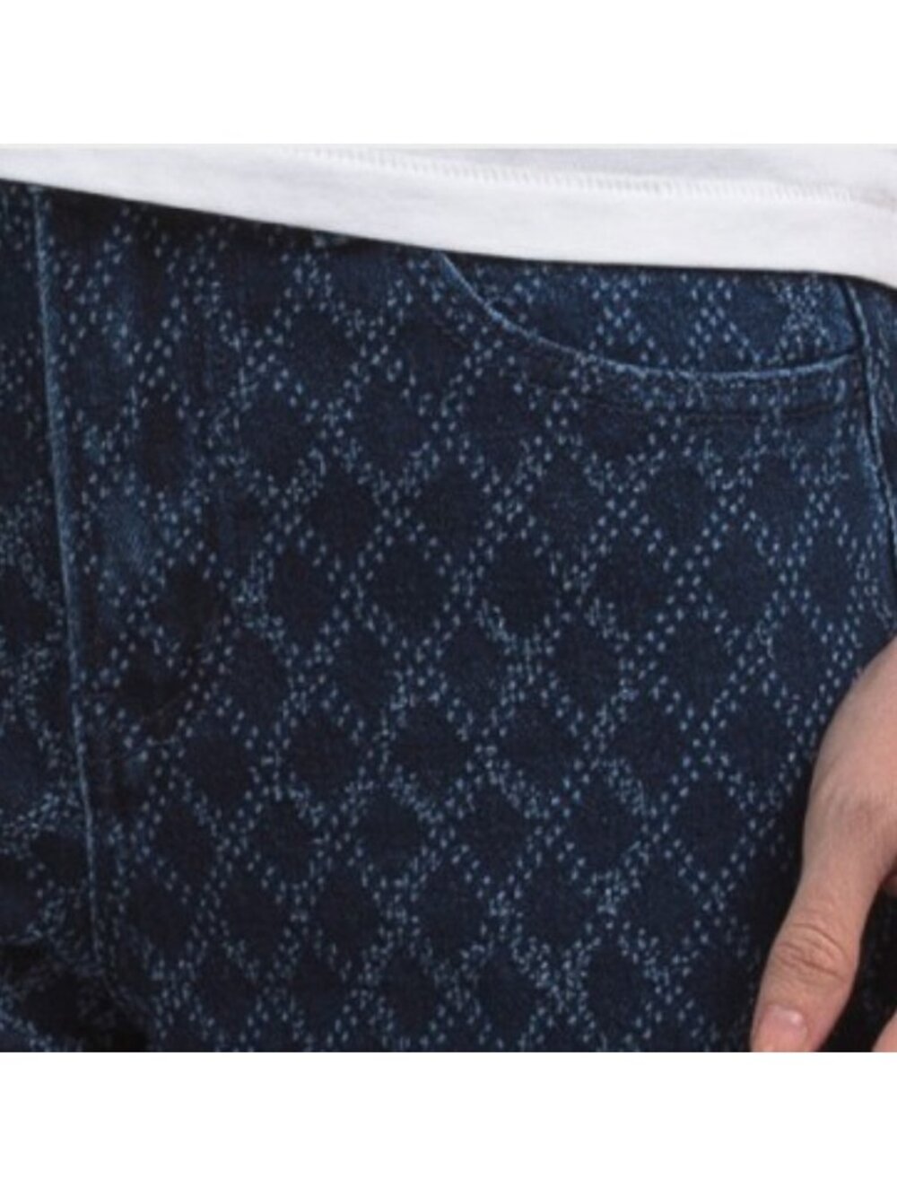 ELAN Diamond Stitched Wide Leg Jeans - Picture 3 of 3